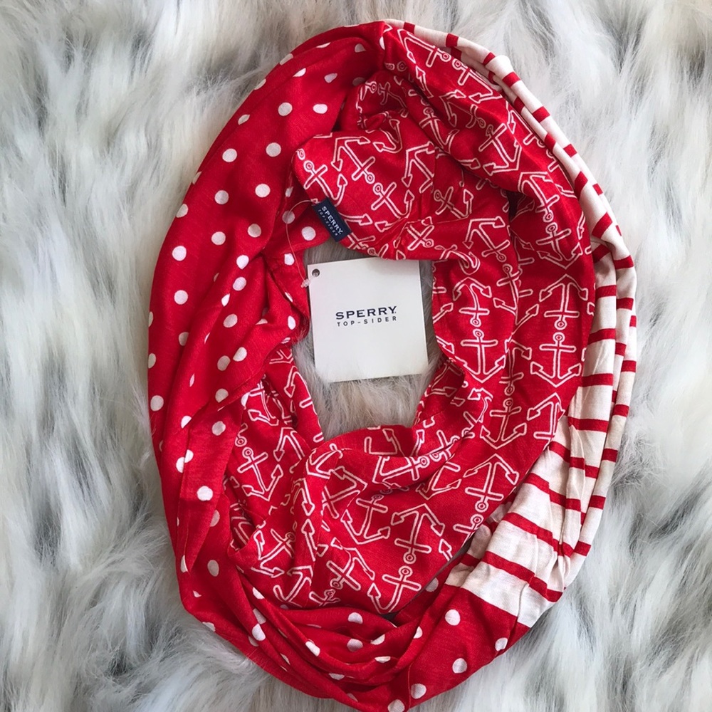 Sperry Anchor Stripe Polka Dot Scarf
